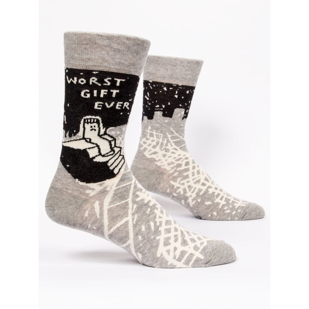 Blue Q Worst Gift Ever Mens Crew‎ Socks Grey Novelty Funny SW805 Size 7-12